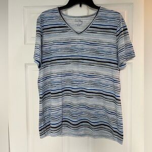 Coral Bay Blue and White Striped Top